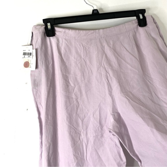 C’est City Lilac Silk Linen Wide Leg Crop Pants NWT - Picture 6 of 8